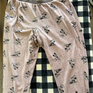 Disney Pink Pajama Bottoms with Mickey Mouse